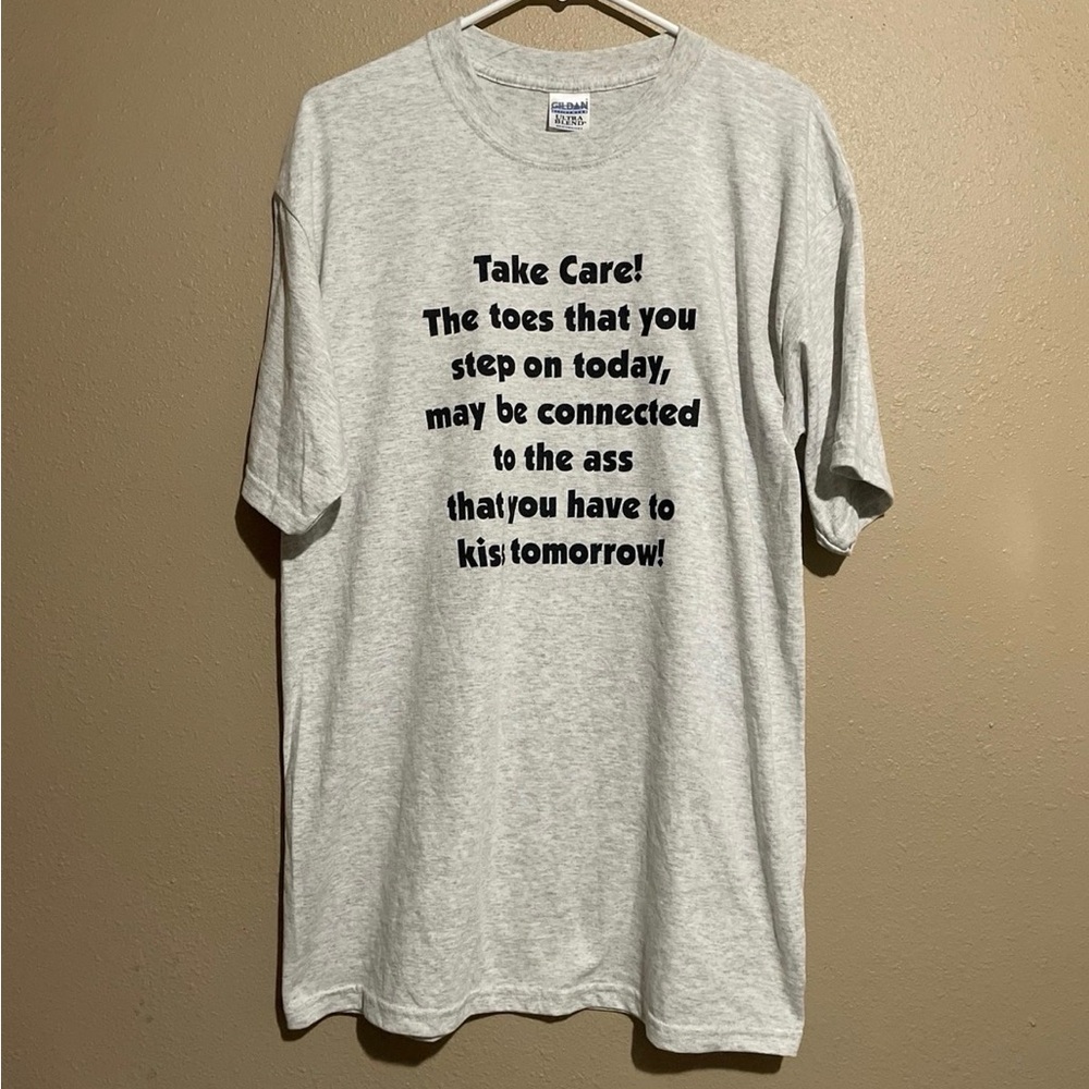 Y2K Sarcastic Humor Light Gray T-Shirt Adult L